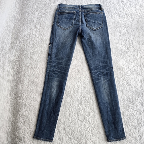 Driftwood Jackie Mid Rise Skinny Embroidered Bird Blue Jeans Size 25 - Picture 11 of 15